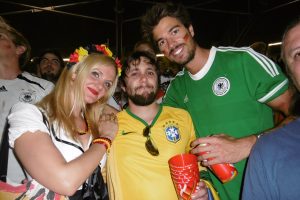 Trying to console a Brazilian fan